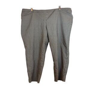 Zac & Rachel Office Pants Woman's 18W Beige Pink Plaid Pull On Stretch High Rise